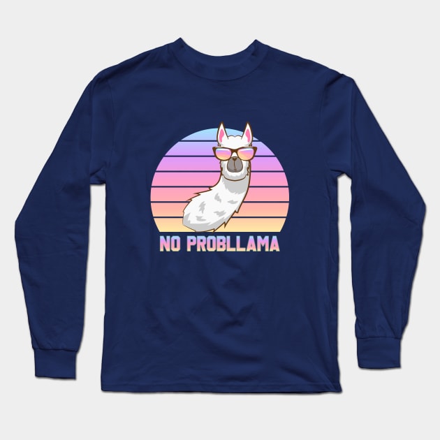 No Probllama Long Sleeve T-Shirt by Jandara